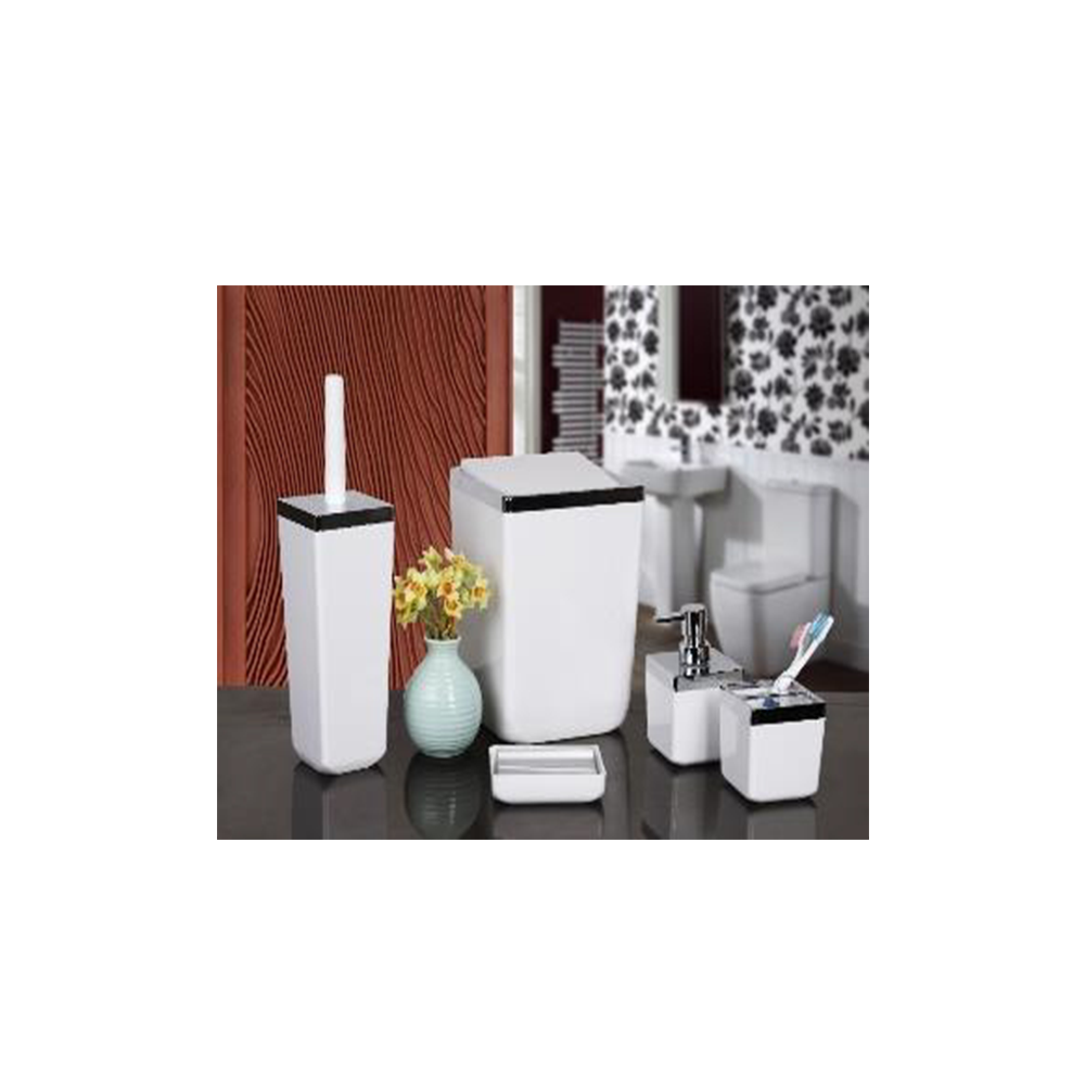 سرویس 5 پارچه سفید کروم مربعی کد DORI-5 کنتراست CONRTAST J21*1