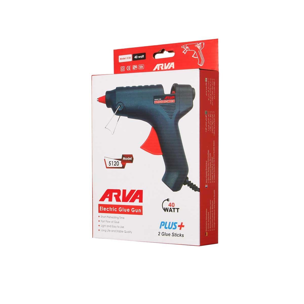 تفنگ چسب حرارتی 40 وات مدل 5120 آروا ARVA 1*JK04/1
