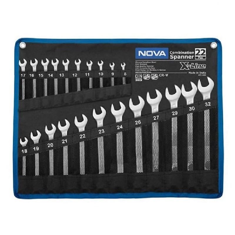 ست آچار یکسر رینگی  کیفی 22  عددی NOVA X-LINE نووا کد 9432 L61*1