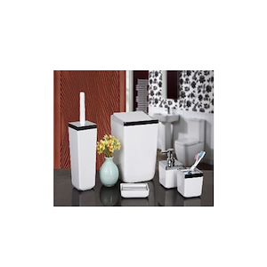سرویس 5 پارچه سفید کروم مربعی کد DORI-5 کنتراست CONRTAST J21*1