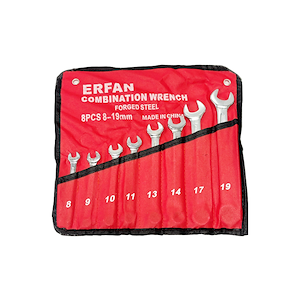 ست آچار یکسر رینگی 8 عددی عرفان ERFAN ERFAN 8-Piece Combination Wrench Set – Chrome Vanadium Steel