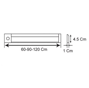 چراغ LED زیر کابینتی 7.6 وات 60سانتی متری فانتونی FANTONI مدل (S.A) N042 