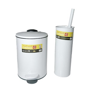 سطل و برس 3 لیتری فلزی درب تخت سفید 1147W کنتراست CONTRAST 1*I21