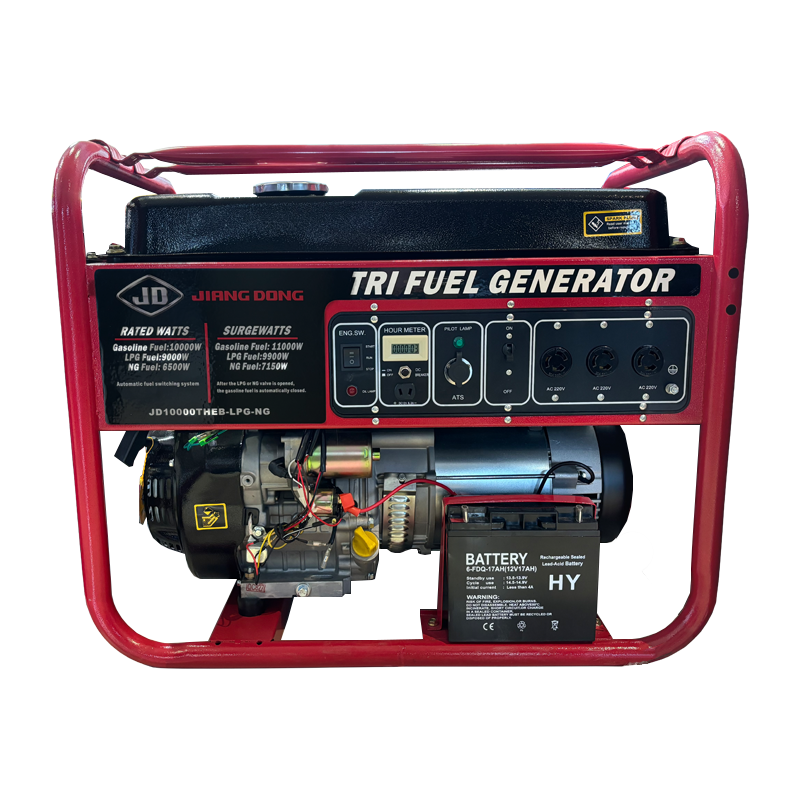 ژنراتور برق تک فاز بنزینی-گازی-سه گانه با پورت ATS و ریموت استارت GIANG DONG مدل JD10000THEB-LPG-NG 