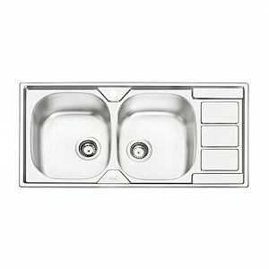 سینک ظرفشویی تو کار چپ مدل 2051 ایلیا استیل ILIA STEEL نسترن19*12