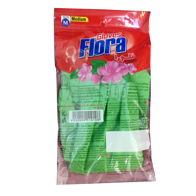 دستکش آشپرخانه FLORA سایز M 1*G44     12*K14