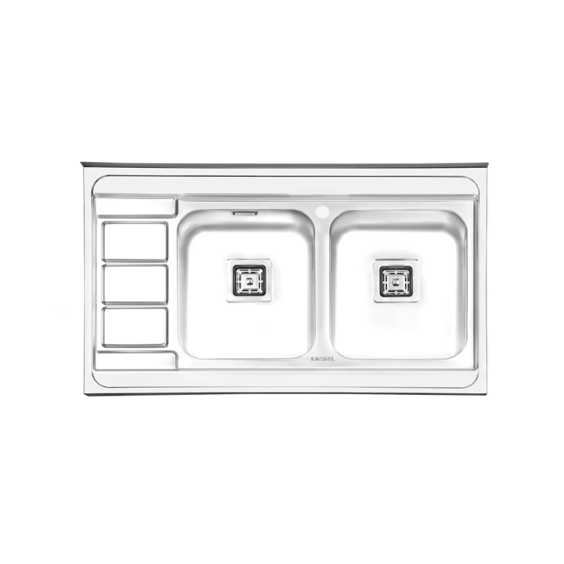سینک ظرفشویی توکار راست مدل 1081 ایلیا استیل ILIA STEEL نسترن17*12