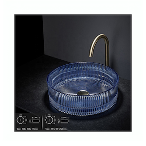 سنگ روشویی کریستال آبی 115*360*360 مدل GL36-L1-PI مرآس MERASSE (به سفارش اروپا)