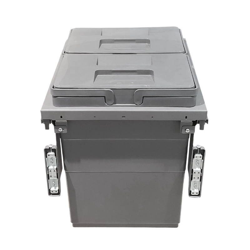سطل زباله دو تایی آرام بند یونیت 45 2*30 لیتری زیر کابینتی با کاور مدل HKT02 پرایم PRIME 