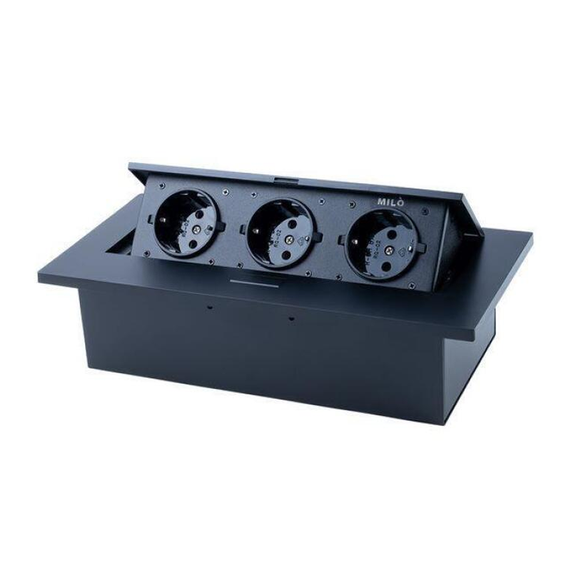پریز برق مستطیل تو کار مشکی MILO کد 1010 1*G24