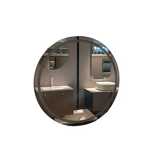 آینه ضد بخار بدون قاب دایره نور دور مهتابی خطی 55 گلسموند GLASS MOND 12*L8