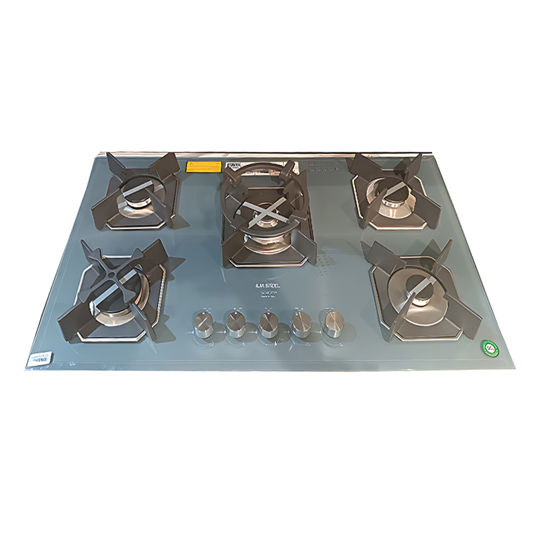 اجاق گاز پنج شعله شیشه ای طوسی مدل IG5920G ایلیا استیل ILIA STEEL 