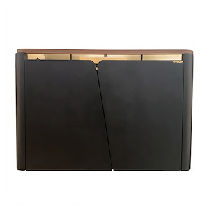 کابینت دیواری مدل 609A مشکی مات استیل طلایی لوکس کابین LUX CABIN