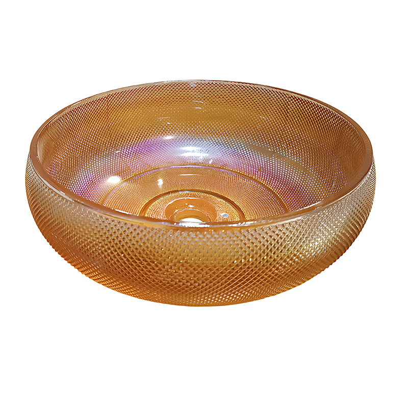 سنگ روشویی کریستال شرابی 160*410*410 مدل GL55-WR-PI مرآس MERASSE (به سفارش اروپا) لاله9*12