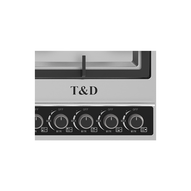 اجاق گاز استیل 5 شعله مدل TD104S3 تی اند دی T&D 