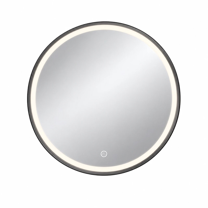 آینه ضد بخار بدون قاب دایره نور دور مهتابی خطی 55 گلسموند GLASS MOND 12*L8
