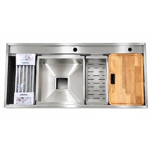 سینک ظرفشویی استیل دو پله تک لگن 45/5*100/5 مدل ZD104 مرآس MERASS