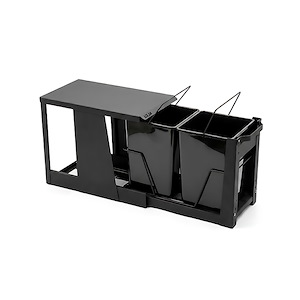 سطل زباله دو مخزنه کوچک ریل کف تاندم 12 لیتری مشکی A6839 آدلان ADLAN