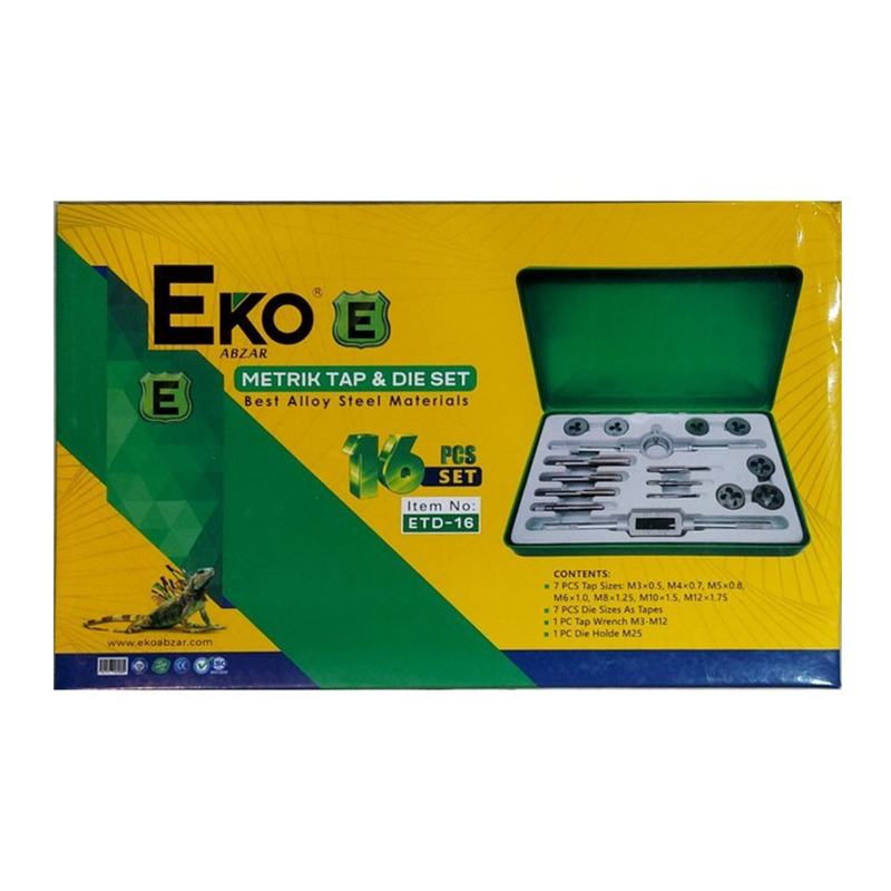 ست جعبه قلاویز و حدیده 16 پارچه کد ETD-16 اکو EKO