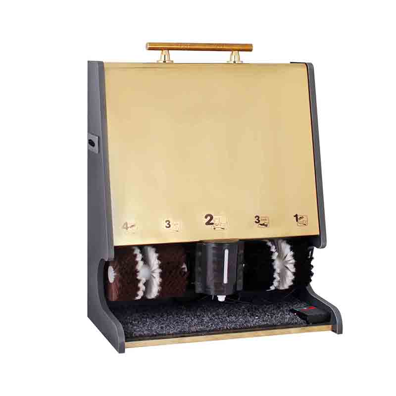 دستگاه واکس کفش استیل طلایی 4 برس 1 مخزن آنا – کد SH41G