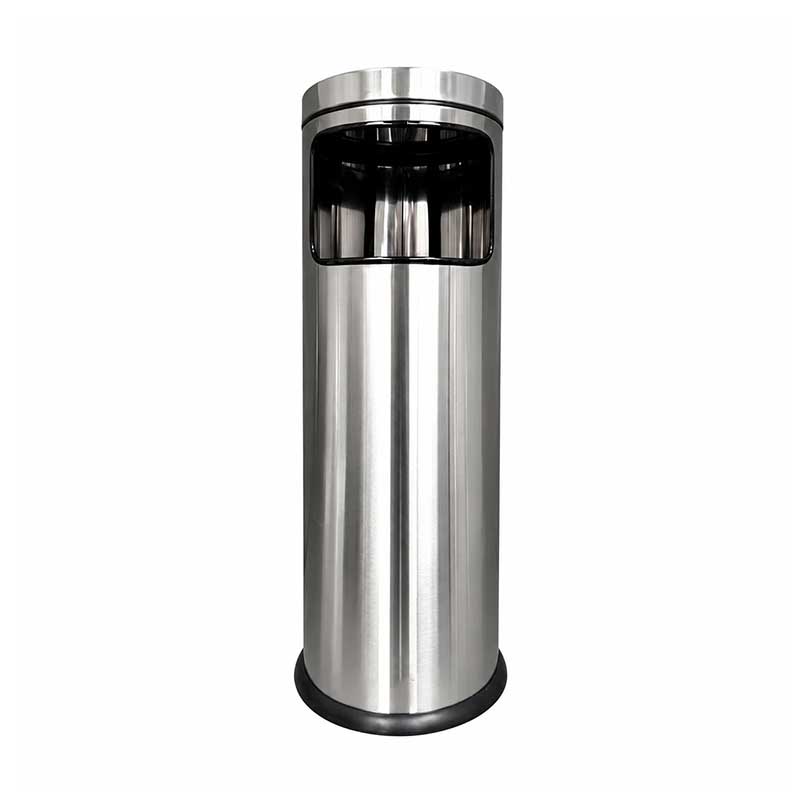 سطل اداری پنجره دار 20 لیتری کروم خشدار درب استیل براق مدل BPB150 براسیانا BRASIANA 12*A1