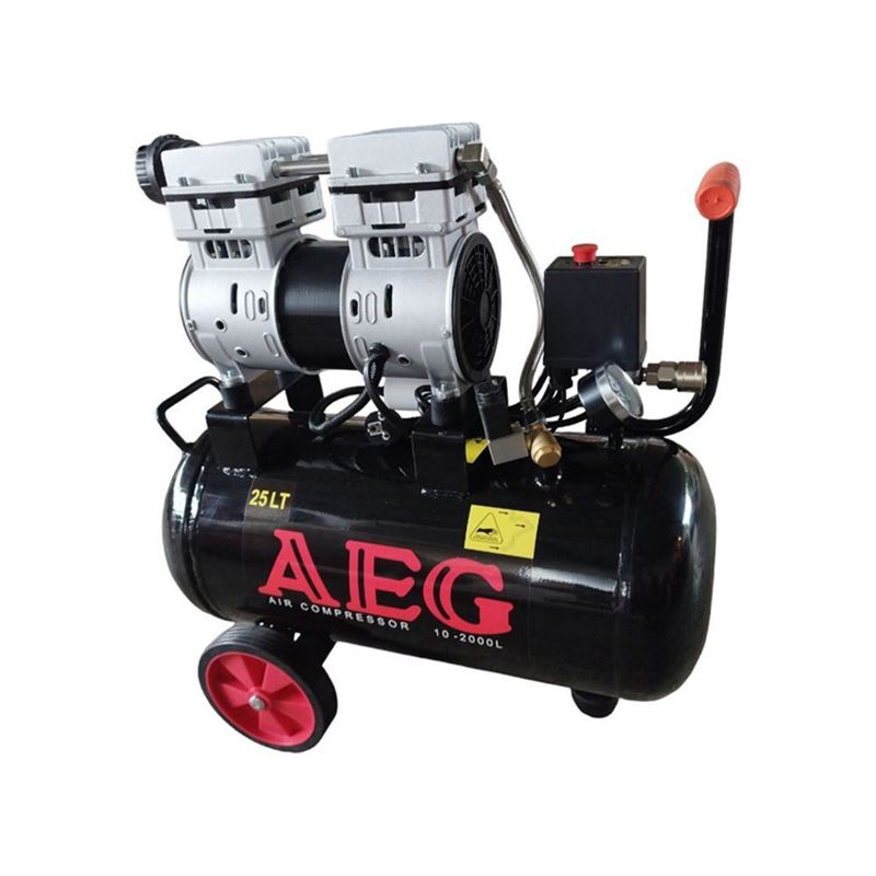 تصویر  کمپرسور 50 لیتری 2.5 اسب بی صدا دو موتوره AEG