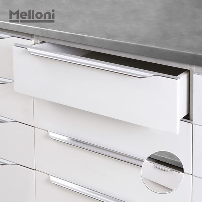 تصویر  دستگیره کابینتی سه پیچ تاپ ساید مدل ونیزیا کروم کد 7017 ملونی meloni