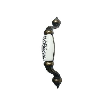 دستگیره کابینتی سرامیکی دو پیچ زیتونی گل ستاره H8304-96 CG اچ تی پرایم HTN PRIME