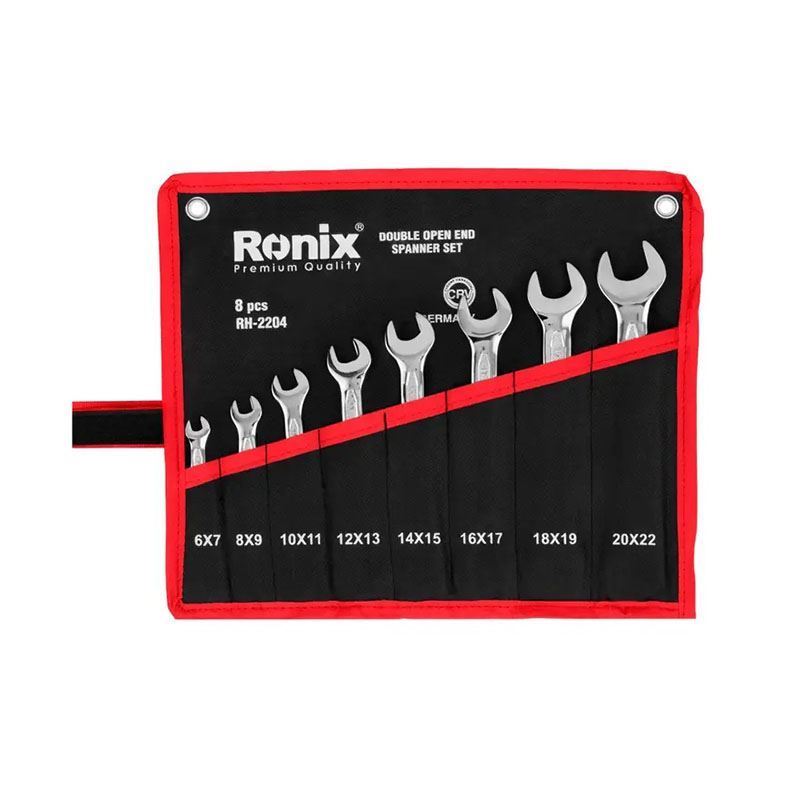 تصویر  ست آچار دو سر تخت 8 عددی مدل 2204 رونیکس RONIX