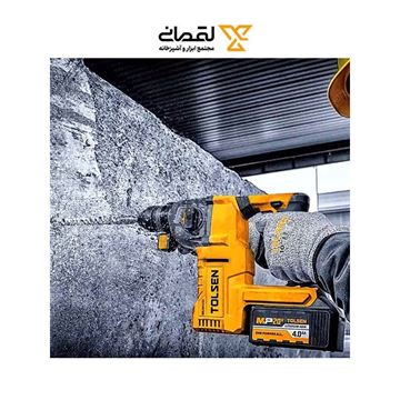 تصویر دریل بتن کن شارژی براشلس ۲۰ ولت مدل 87272 تولسن TOLSEN