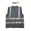 تصویر  جلیقه شبرنگدار طوسی