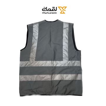 تصویر جلیقه شبرنگدار طوسی