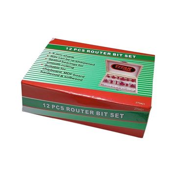 ست تیغ فرز نجاری ۱۲ عددی ۸ میلی‌متر کد 270401 تیتان پرو TITAN PRO