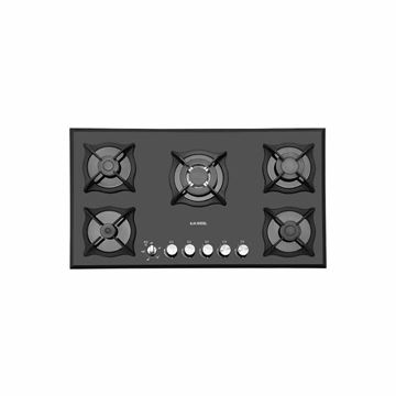 اجاق گاز شیشه ای برقی 5 شعله تایمر دار هلالی مدل G503-T ایلیا استیل-01