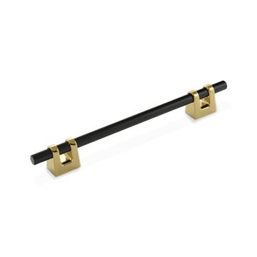دستگیره کابینتی دو پیچ طلایی مشکی کد H2708 اچ تی ان پرایم