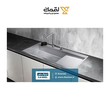 تصویر سینک ظرفشویی توکار مدل 6032 با جا مایع ایلیا استیل