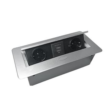 پریز برق مستطیلی تو کار 2 پریز 2 سوکت سیلور GATPRO