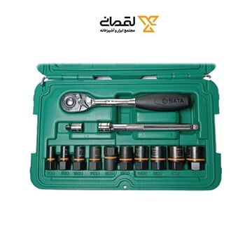  جعبه بکس 1/4-3/8 13 پارچه 6 پر کد ST09137 ساتا SATA
