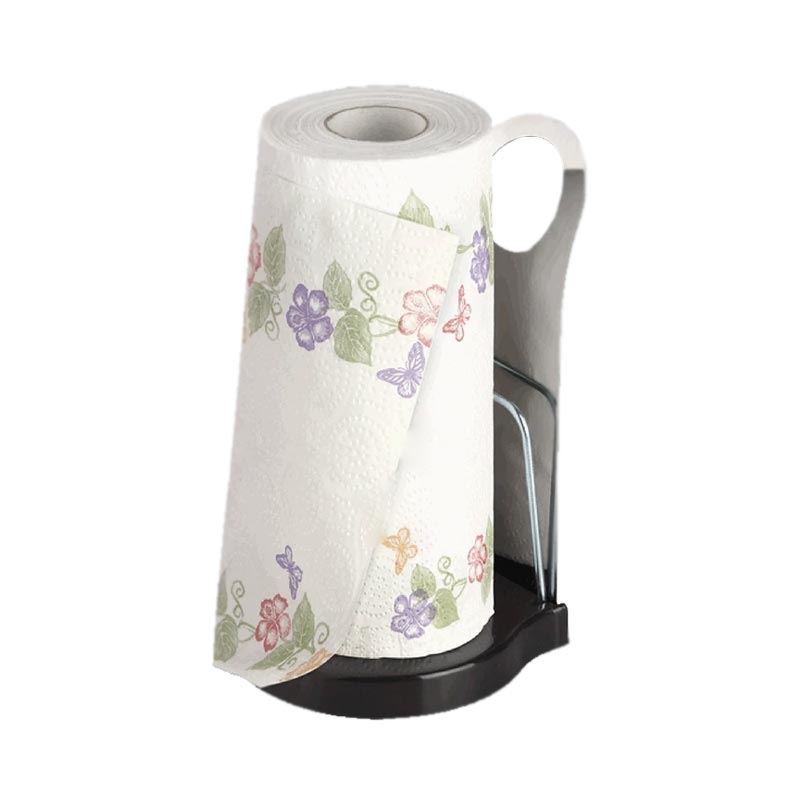 جا دستمال حوله ای رو کابینتی مشکی-کروم خشدار کد BRH-110 براسیانا BRASIANA