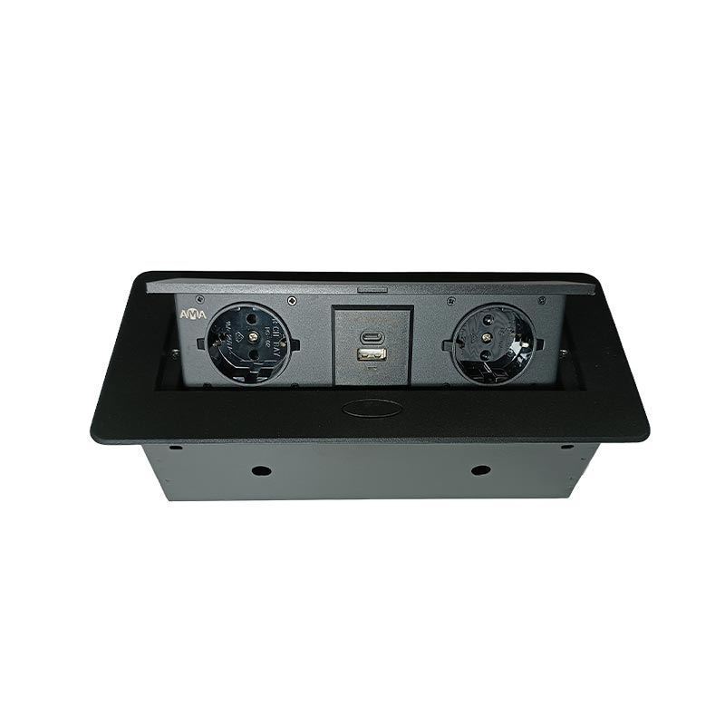 پریز برق مستطیلی تو کار مشکی کد ACS-B22 آما AMA
