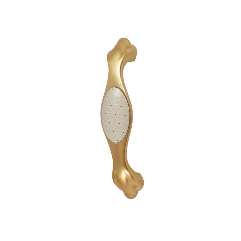 دستگیره کابینتی دو پیچ طلایی مات 144 BRASS رد RED-01