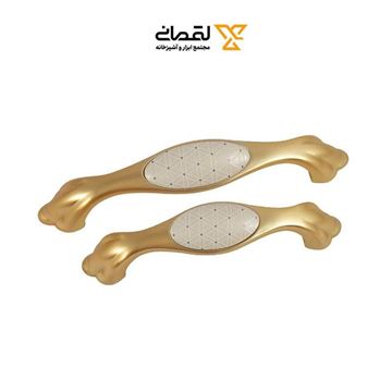 دستگیره کابینتی دو پیچ طلایی مات 144 BRASS رد RED-02