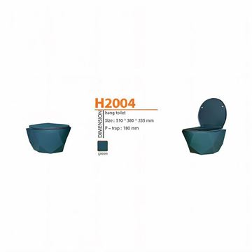 توالت فرنگی وال هنگ مدل H2004-MGN سبز مات ورتا VERTA