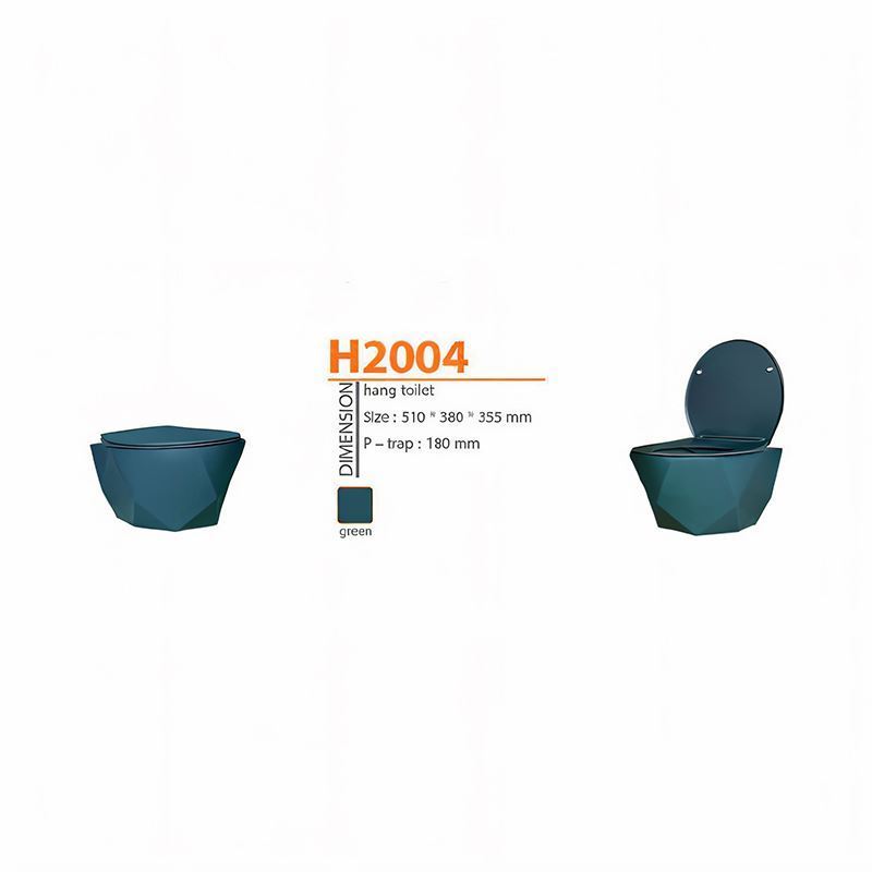 توالت فرنگی وال هنگ مدل H2004-MGN سبز مات ورتا VERTA