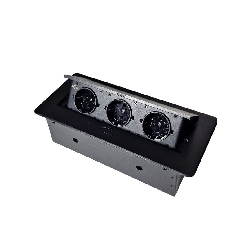 پریز برق مستطیلی تو کار مشکی کد ACS-B12 آما AMA