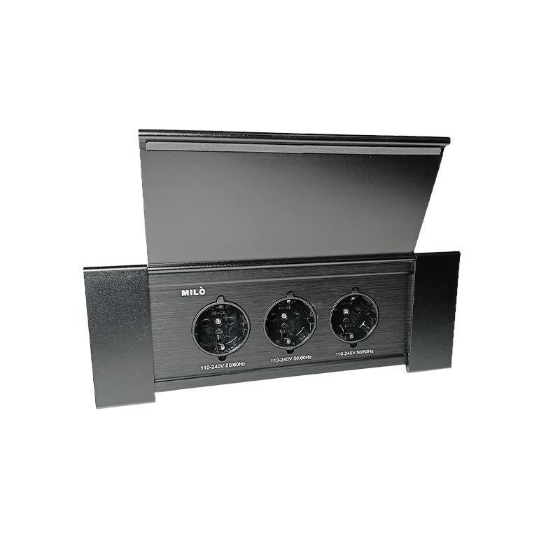 پریز برق مستطیل تو کار مشکی کد 1041 میلو MILO