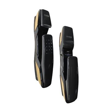 دستگیره الکترونیکی اثر انگشتی مشکی طلایی کد EL-3615S اچ تی ان پرایم HTN PRIME
