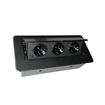 پریز برق مستطیلی تو کار 3 پریز مشکی کد 3G-1070 پلاتین PLATIN