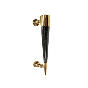 دستگیره حیاطی دو پیچ مشکی طلایی راست 110/01/52/4 Crtouch