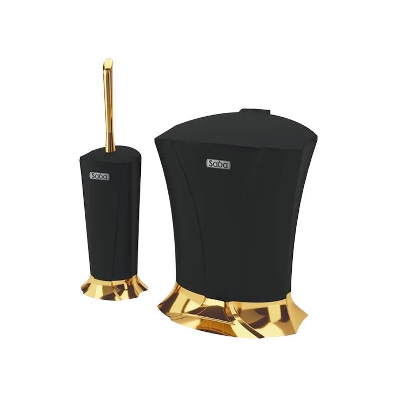 سطل و برس مشکی طلایی صبا SABA